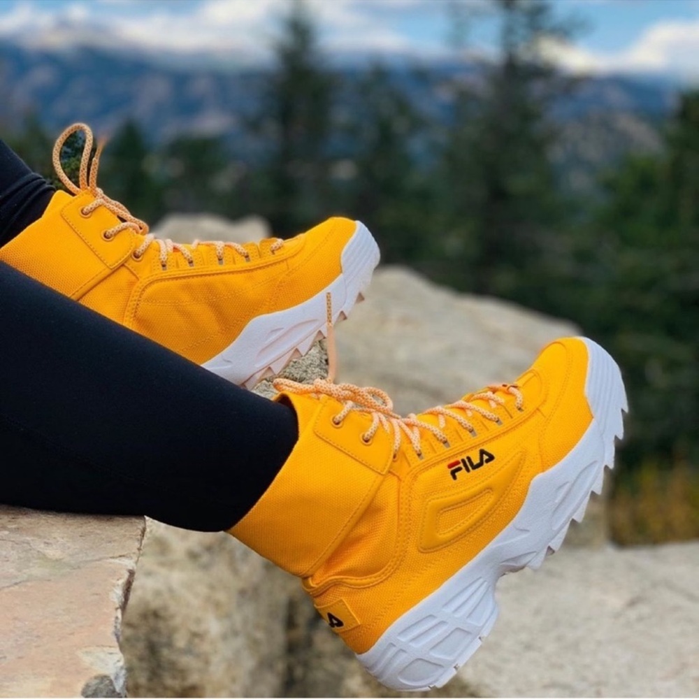 Fila Women's Bright Yellow Athletic High-Tops